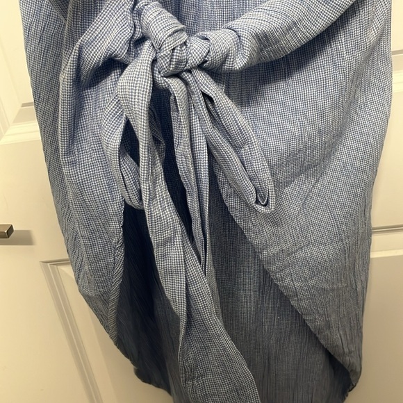 HATCH Blue Gingham Cotton Wrap Around Adjustable Jumpsuit Maternity Size 0 NWT - Picture 9 of 12